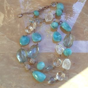 RJ Graziano Long Necklace Beads Crystals